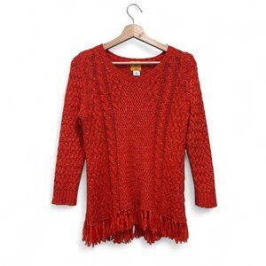 Vintage Ruby Rd Boho Fringe Knit Sweater – Small